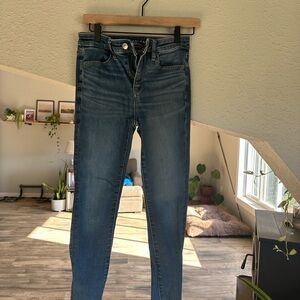 American Eagle Outfitters Women's Dark Blue Skinny Jeans